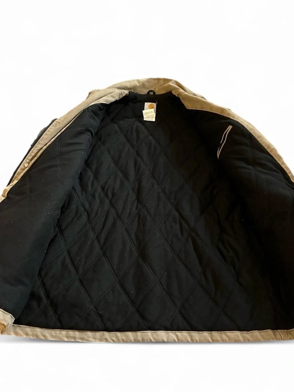 Vintage Carhartt Blanket C46DES Quilt Lined Duck Brown Coat Size M Jacket 90s